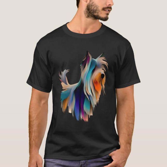 Skye Terrier Art Colourful Dog Cute Sweet Birthday T-Shirt (Front)