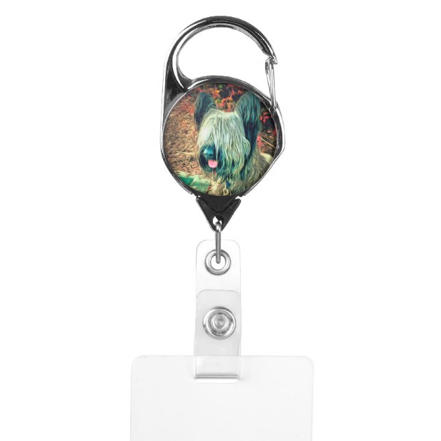 skye terrier badge holder (Front)