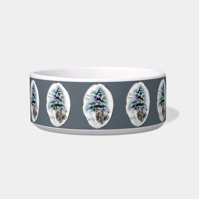 Skye Terrier Christmas  Bowl (Front)