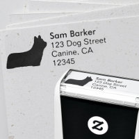 Skye Terrier Dog Breed Silhouette Return Address