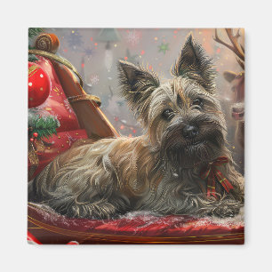 Skye Terrier Dog Christmas Festive Magnet