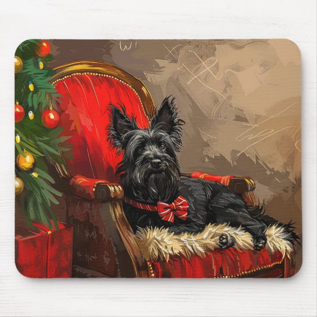 Skye Terrier Dog Christmas Festive  Mouse Pad (Front)