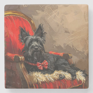 Skye Terrier Dog Christmas Festive  Stone Coaster