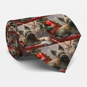 Skye Terrier Dog Christmas Festive Tie