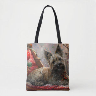 Skye Terrier Dog Christmas Festive Tote Bag