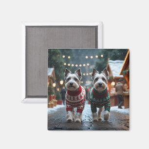 Skye Terrier Dogs Christmas Snow Holiday Magnet