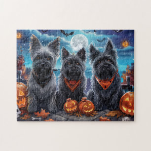 Skye Terrier Halloween Spooky  Jigsaw Puzzle