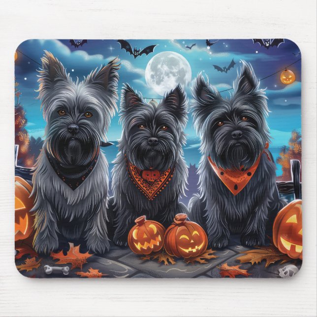 Skye Terrier Halloween Spooky  Mouse Pad (Front)