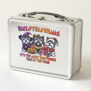 Skye Terrier Halloween Thanksgiving Christmas Clas Metal Lunch Box