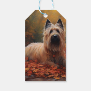 Skye Terrier in Autumn Leaves Fall Inspire Gift Tags
