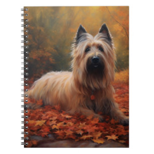 Skye Terrier in Autumn Leaves Fall Inspire Notebook
