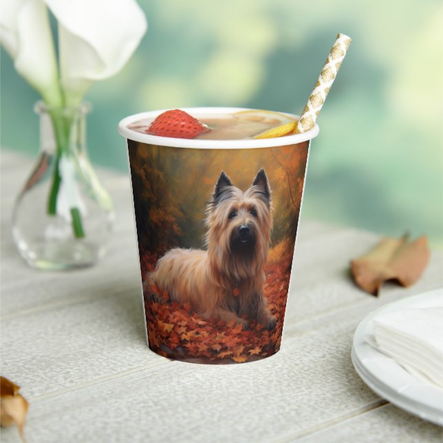 Skye Terrier in Autumn Leaves Fall Inspire Paper Cups (Insitu)