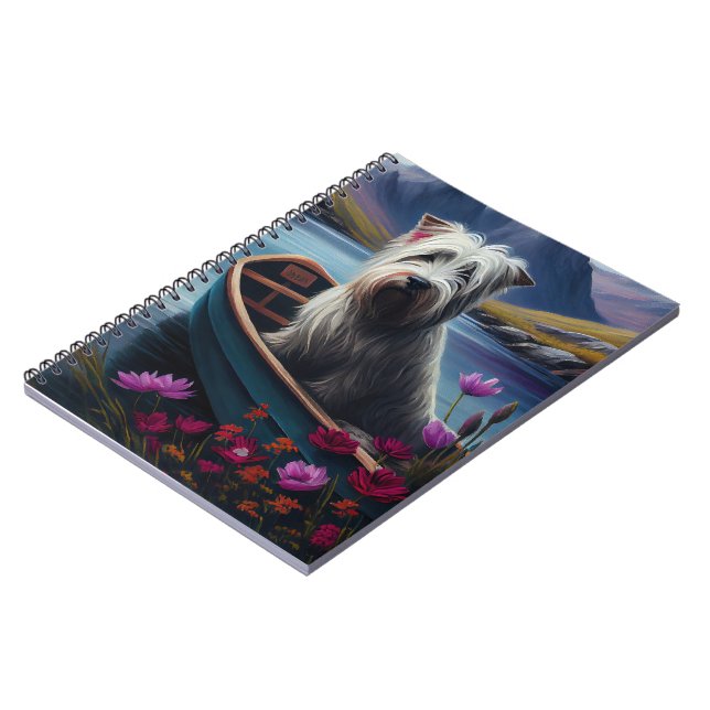 Skye Terrier on a Paddle: A Scenic Adventure Notebook (Left Side)