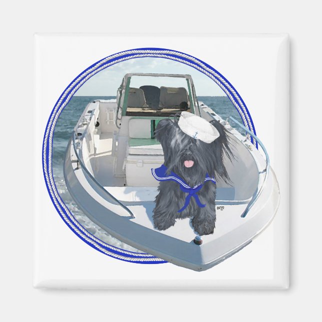 Skye Terrier out on the Boat Magnet (Front)