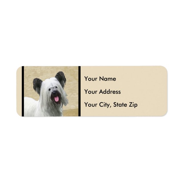 Skye Terrier Painting - Cute Original Dog Art (Front)