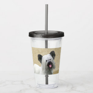 Skye Terrier Painting - Cute Original Dog Art Acrylic Tumbler