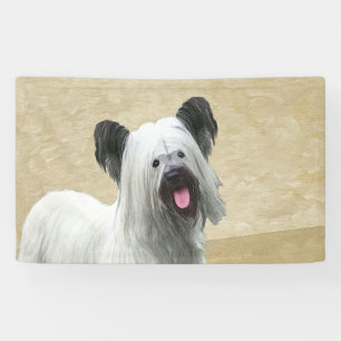 Skye Terrier Painting - Cute Original Dog Art Banner