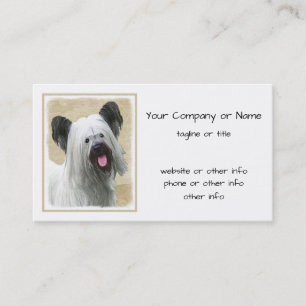 Skye Terrier Painting - Cute Original Dog Art Business Card