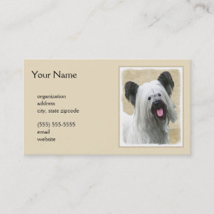 Skye Terrier Painting - Cute Original Dog Art Business Card