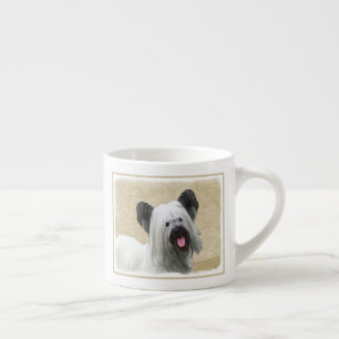 Skye Terrier Painting - Cute Original Dog Art Espresso Cup