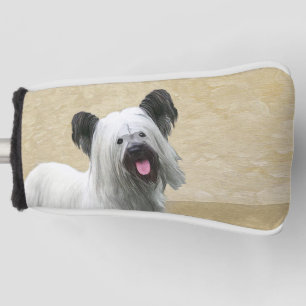 Skye Terrier Painting - Cute Original Dog Art Golf Head Cover