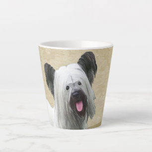 Skye Terrier Painting - Cute Original Dog Art Latte Mug