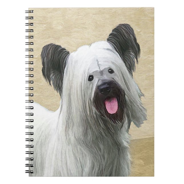 Skye Terrier Painting - Cute Original Dog Art Notebook (Front)