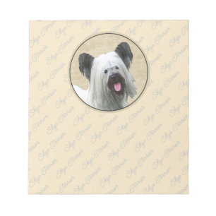 Skye Terrier Painting - Cute Original Dog Art Notepad