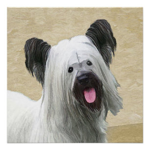 Skye Terrier Painting - Cute Original Dog Art Poster