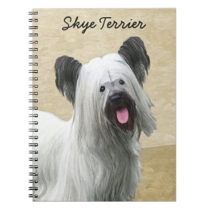 Skye Terrier Painting - Cute Original Dog Art Spiral Notebook