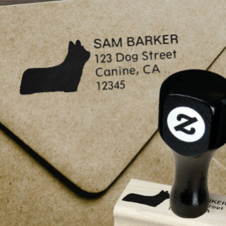 Skye Terrier Silhouette Return Address Rubber Stamp