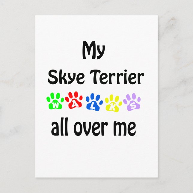 Skye Terrier Walks Design Postcard (Front)