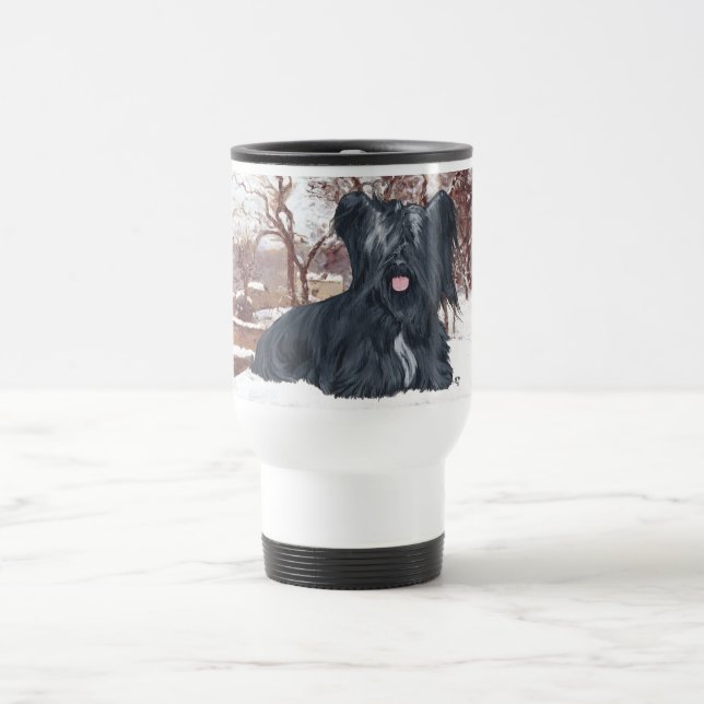 Skye Terrier Wintertime Travel Mug (Center)