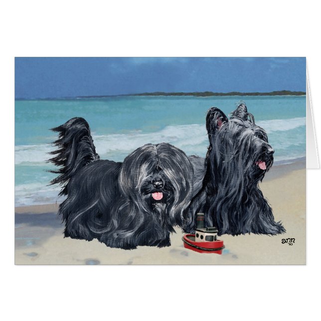 Skye Terriers, Beach Day! (Front Horizontal)