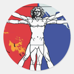 Skylab 2 Vitruvian Man Mission Patch Logo Classic Round Sticker