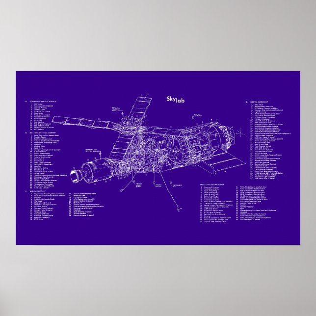 Skylab blueprint poster (Front)