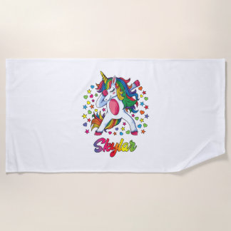 Skylar Personalised Name Unicorn Girl Gift T-Shirt Beach Towel