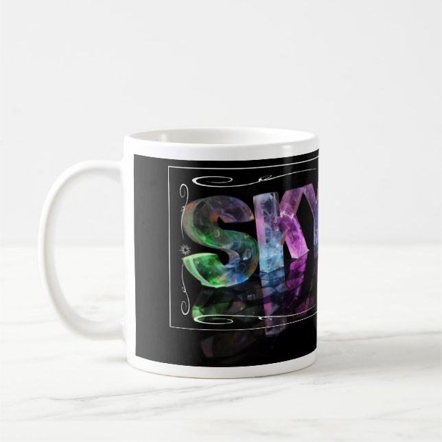 Skylar  - The Name Skylar in 3D Lights (Photograph Coffee Mug (Left)