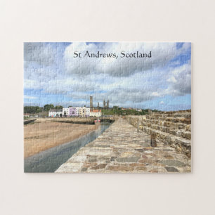Skyline and Pier of St Andrews, Fife, Scotland Jigsaw Puzzle