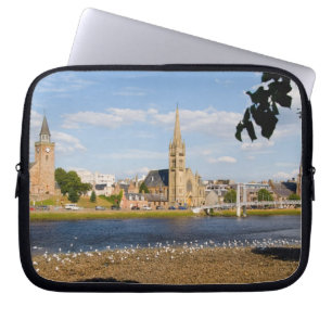 Skyline and river of quaint town of Inverness Laptop Sleeve