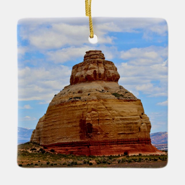 Skyline and Stone Ceramic Ornament (Front)