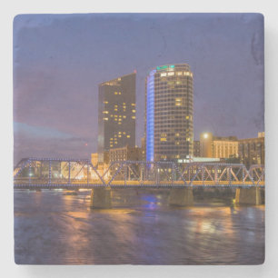Skyline At Dusk, On The Grand River Stone Coaster