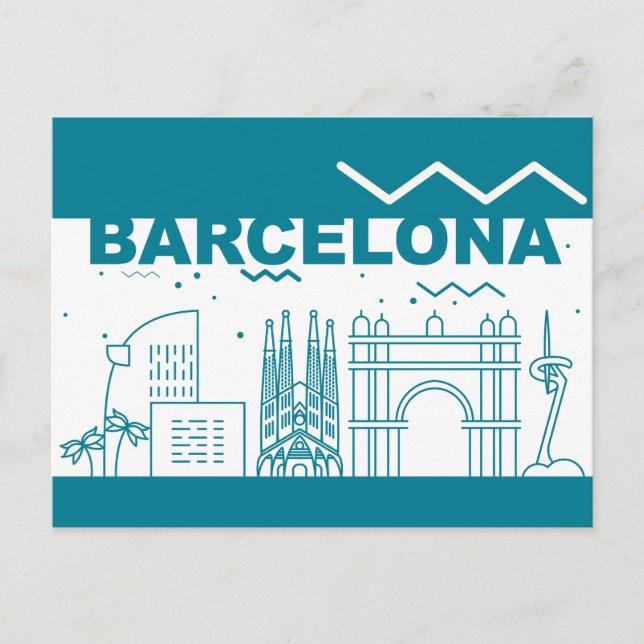 Skyline City Landscape | Barcelona, Spain Postcard (Front)