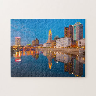 Skyline Columbus Skyline Columbus Vacation City Mi Jigsaw Puzzle