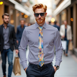 Skyline Dream Abstract Art Tie