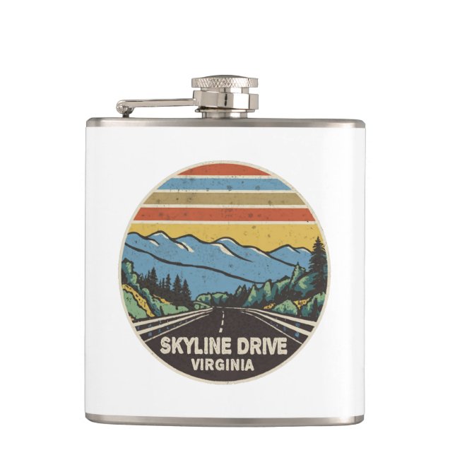 Skyline Drive Shenandoah Virginia Mountains Hip Flask (Front)