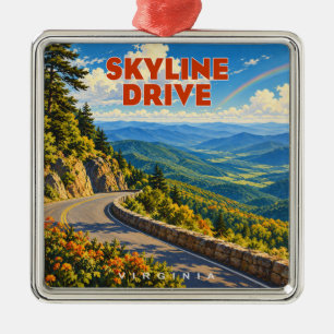Skyline Drive Shenandoah Virginia Rainbow Metal Tree Decoration