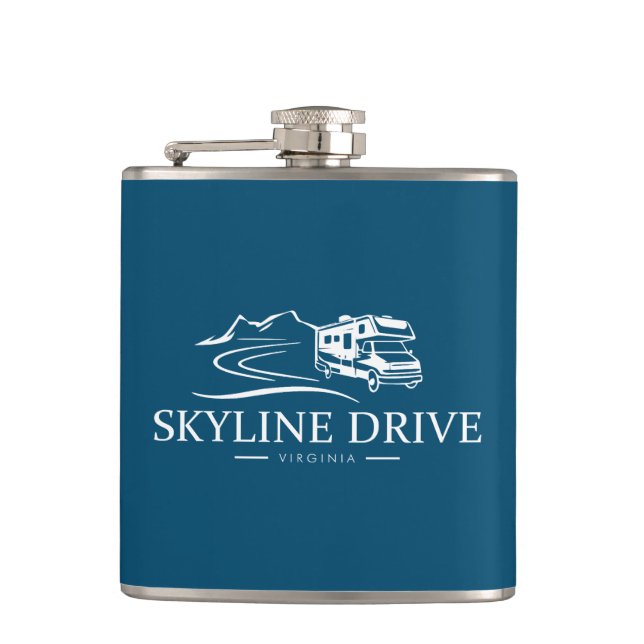 Skyline Drive Virginia Recreational Vehicle Hip Flask (Front)