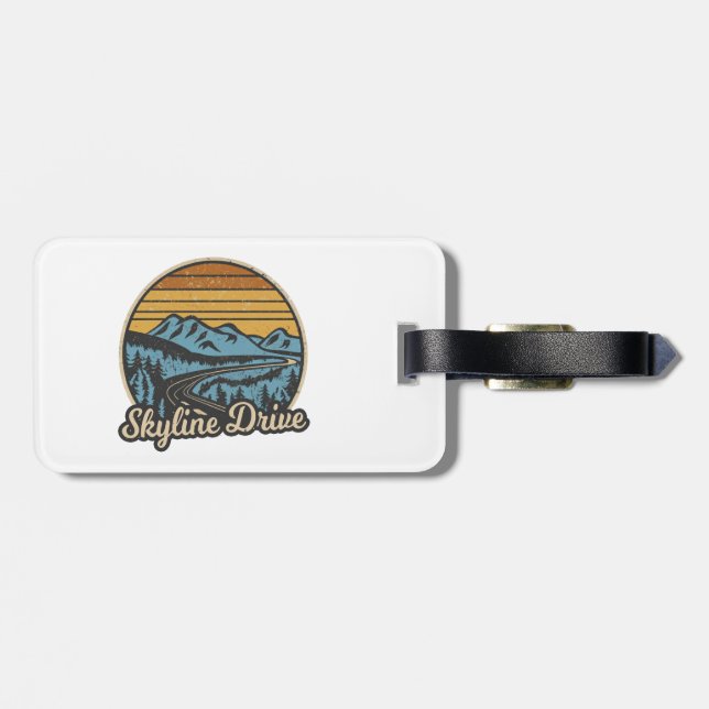 Skyline Drive Virginia Retro Luggage Tag (Back Horizontal)