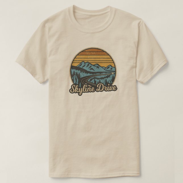 Skyline Drive Virginia Retro T-Shirt (Design Front)